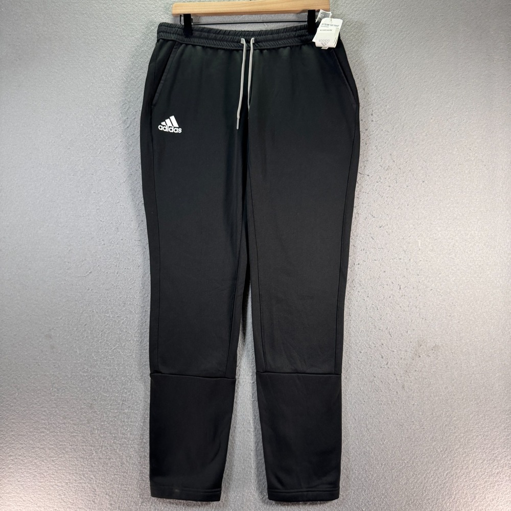 Adidas Team Tap Sweatpants Mens Medium Black Primegreen Tapered HI0704 NEW‎